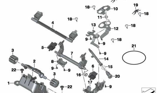 Copertura per gancio per gli occhi OEM 46628533652 per motociclette BMW R 1200 GS, R 1250 GS, R 1200 GS Adventure, R 1250 GS Adventure. BMW MOTORAD originale.