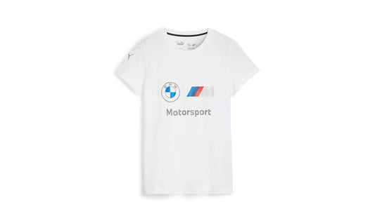 Camiseta blanca con logo M Motorsport OEM 80145B31922 para BMW {todos los modelos}. Diseño original BMW con estampado de goma M Motorsport en el pecho y logo Puma en la manga. Original BMW.