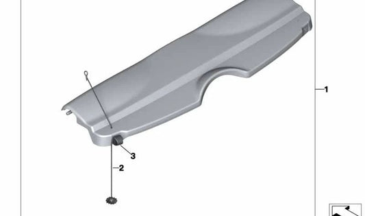 Cordón repisa portaobjetos OEM 51467388910 para MINI F55, F55 LCI, F65. Original MINI.
