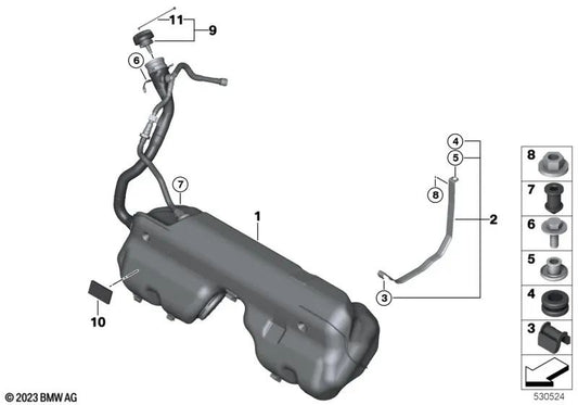 Elemento de borracha para BMW Z4 E85, E86, E89 (OEM 16117244590). BMW originais.