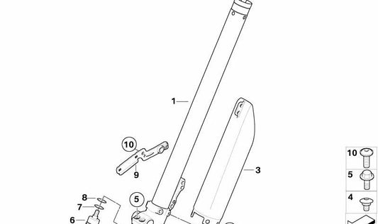 RIGHT SLIDING TUBE OEM 31427707416 FOR MOTORCYCLES BMW R1200GS, HP2 Megamoto ... and more. Original BMW Motorrad.