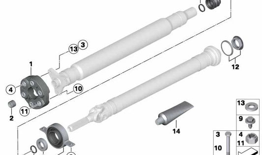 Trasmissione centrale Rolling OEM 26127606101 per BMW E89 Z4. Componente BMW originale.