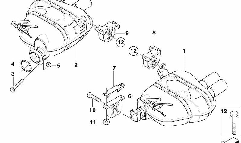 Silentblock escape trasero izquierdo OEM 18207836637 para BMW Z4 E85 y E86. Pieza original BMW.