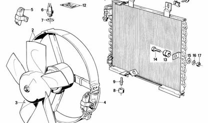 Temperaturschalter für BMW E21, E30 Serie 3, E12, E28 Serie 5, E24 Serie 6, E23 Serie 7 (OEM 61311364273). Original BMW.