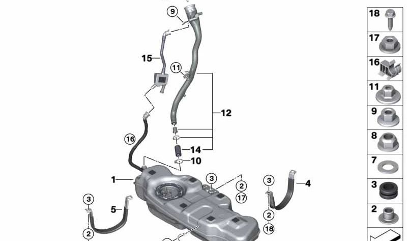 Cabo de aterramento OEM 16117217094 para BMW F49, F48, E72. BMW originais.