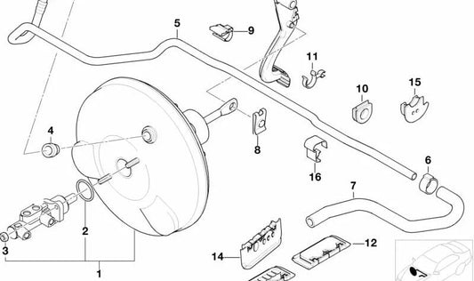 Soporte de manguera OEM 13311713358 para BMW E36, E46, E65, E66, E53, Z3. Original BMW.