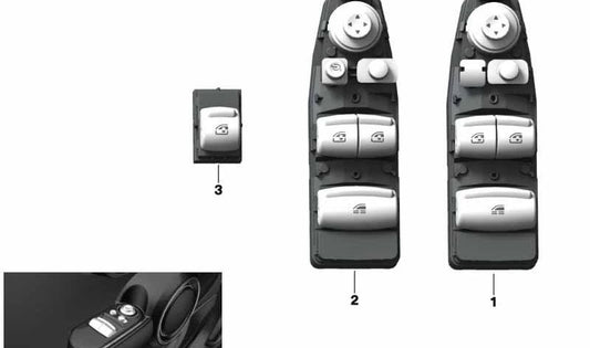 Interruptor alzacristal lado conductor OEM 61319354855 para MINI Cabrio F57, F57 LCI. Original MINI.