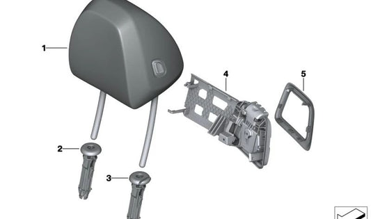 Guia de encosto de cabeça OEM 52109851637 para BMW (modelos compatíveis: G23) BMW originais.