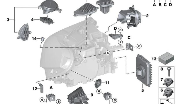 Guía soporte paragolpes delantero izquierdo OEM 63117489235 para BMW X2 F39. Pieza original BMW.