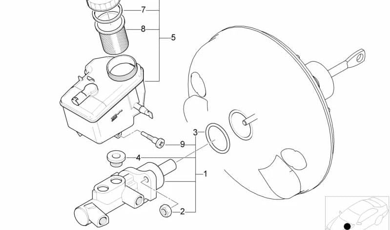 Cilindro Principal de Freno para BMW E46 (OEM 34316751442). Original BMW