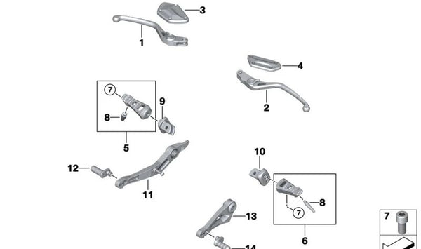 Pedal de cambio OEM 23419829555 para motos BMW R 1250 R, R 1250 RS, R 1200 R, R 1200 RS. Original BMW Motorrad.