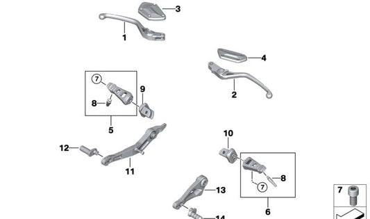 Tope OEM 46719457895 para motos BMW R 1200 R, R 1250 R, R 1200 RS, R 1250 RS. Original BMW Motorrad.