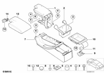 Tornillo para plásticos termoplásticos para BMW Serie 3 E36, E46 (OEM 07129925827). Original BMW.