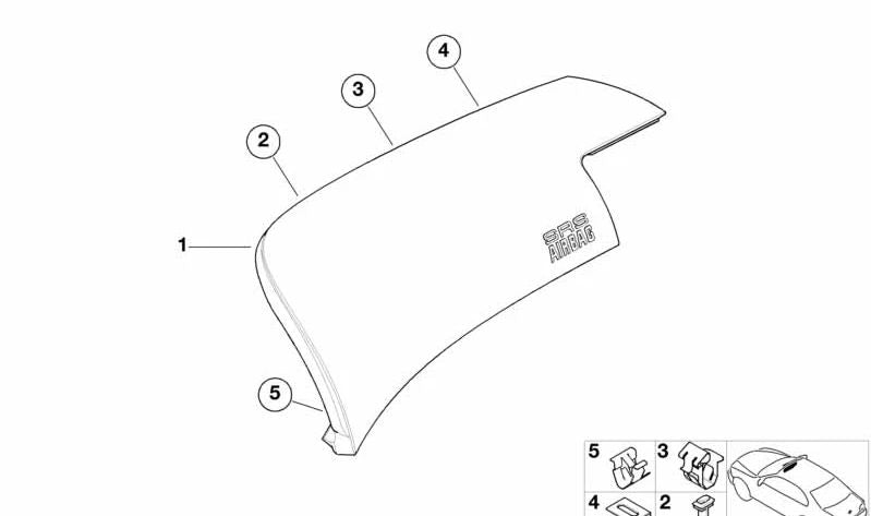 Clip de sujeción OEM 51457000979 para BMW E46. Original BMW.