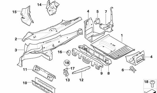 Soporte amortiguador de impacto OEM 41113404983 para BMW X3 E83 (modelos 1.8d, 2.0d, 2.0i). Compatible con todos los motores y transmisiones indicados. Original BMW.