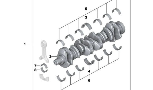 Cojinete de bancada OEM 11217810442 para BMW E90, E91, E92, E93, E60, E61, E63, E64, E65, E66, E83, E70, E71. Original BMW.