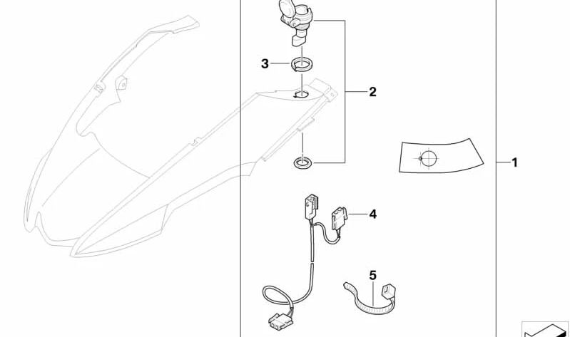Kit reequipamiento caja enchufe delantero OEM 71607701460 para motos BMW R 1200 GS, R 1200 GS Adventure. Original BMW Motorrad.