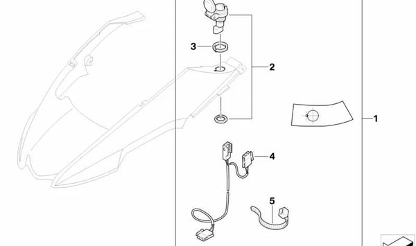 Kit reequipamiento caja enchufe delantero OEM 71607701460 para motos BMW R 1200 GS, R 1200 GS Adventure. Original BMW Motorrad.
