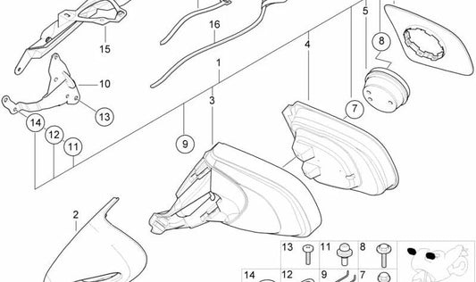 O Regrestador do Chrome direito OEM 51167679904 para os modelos BMW Motorrad K 1200 LT (KK58) 1998–2009. Substituição original do BMW Motorrad.