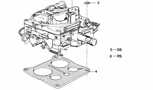 Brida aislante OEM 13111271961 para BMW E12, E24, E23 (modelos con motor M30 de 1973 a 1981). Pieza original BMW.
