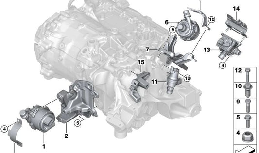 Upper Support for BMW I20 (OEM 11518490382). Genuine BMW