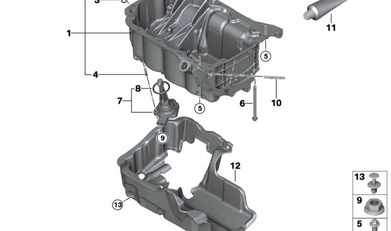 Cubierta acústica motor OEM 11148514326 para BMW F45, F46, F48, F55, F56, F57, F54, F60 y MINI F45, F46, F48, F55, F56, F57, F54, F60. Original BMW y MINI.