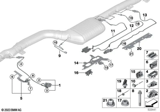 BLAND SUPPORT FOR BMW F20N, F21N, F22N, F23N, F45, G42, F30, F31, G20, G21, G28, F32N, F33N, F36N, G22, G23, G26, G30, G31, G60, G61, G90, G32 , G11, G12, G70, G14, G15, G16, F48N, F39, F25, G01, G45, G02, G05N, G06N, G07N. Original BMW (OEM 6113756