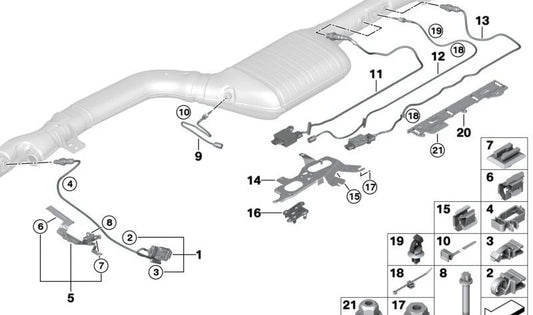 Soporte para centralita sensor NOx OEM 13628576338 para BMW F40, F70, F44, F45, F46, G42, U06, F74, G20, G21, G28, G22, G23, G26, G30, G31, G60, G61, G32, G11, G12, G70, G14, G15, G16, F48, U11, F39, U10, G01, G45, G02, F55, F56, F57, F54, F60, U25.