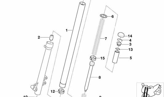 Muelle de presión OEM 31427702834 para motos BMW F 800 S, F 800 ST, F 800 R. Original BMW Motorrad.