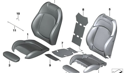 Funda respaldo deportivo tela derecha OEM 52107955982 para MINI F56, F56 BEV, F55, Cabrio F57... y más. Original MINI.