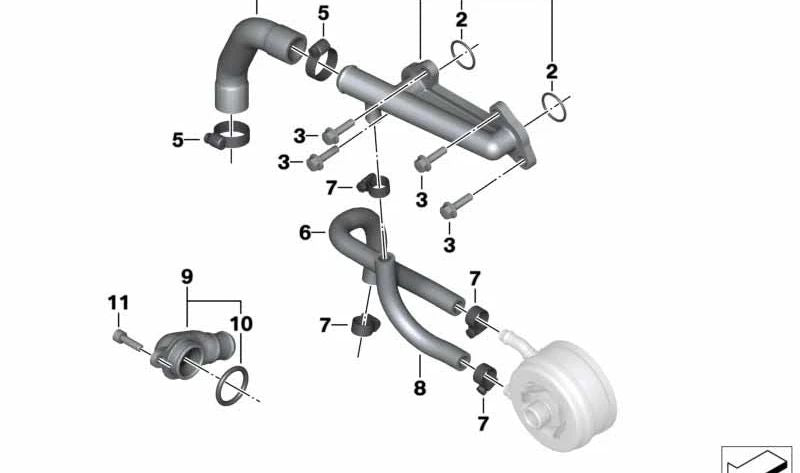 Junta tórica (O-Ring) OEM 11128546158 para BMW i3 (I01) 60Ah, 94Ah y 120Ah Rex. Compatible con modelos de 2013 a 2022 con cambio automático. Original BMW.