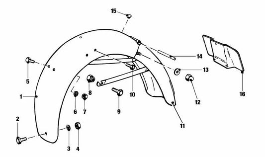 Soporte de matrícula OEM 46625096178 para BMW (Modelos compatibles: K1200S, K1200R, K1200R Sport, K1300S). Original BMW Motorrad.