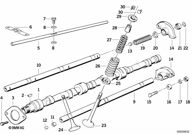 Válvula de admisión para BMW E12, E28, E34, E24, E23, E32 (OEM 11341257592). Original BMW