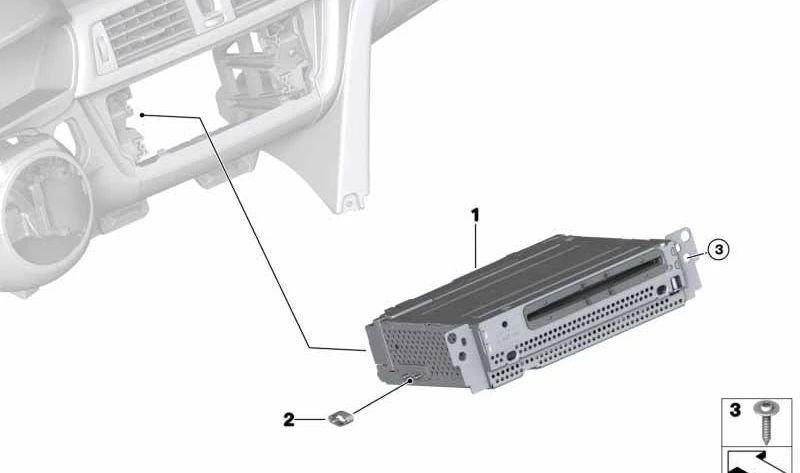 Unidad central multimedia básica OEM 65126822098 para BMW Serie 2 F45, Serie 3 F30/F31/F34 (F35/F35N), X1 F49. Original BMW.