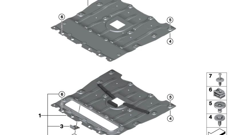 Soporte cubrecárter OEM 51758084512 para BMW X5 G05 y X6 G06. Original BMW.