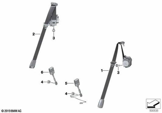 Oberer rechter Gürtel für BMW G29 (OEM 72118076548). Original BMW