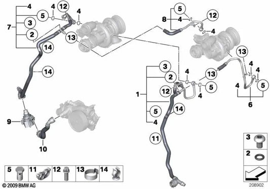 Rückschlauch für BMW E72 (OEM 11537591223). Original BMW
