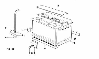 Supporto batteria per BMW E12, E28, E23 (OEM 61211353680). BMW originale.