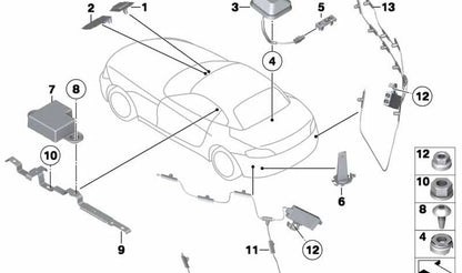 Soporte de conexión eléctrica OEM 65209156747 para BMW E89. Original BMW.