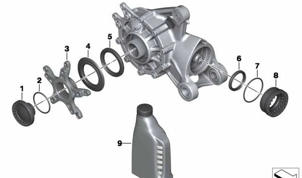 Retén de eje OEM 33117721391 para BMW Motorrad K 1600 GT, K 1600 GTL, K 1600 B, C 600 Sport, C 650 GT, C 650 Sport. Original BMW Motorrad.