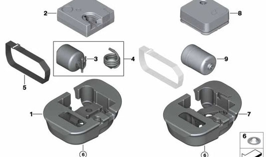 Bandeja portaobjetos set de movilidad OEM 71106854752 para MINI F56, F55, Cabrio F57. Original MINI.