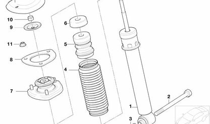 Hexagonal nut with flange for BMW 1 F40 series, F52, series 2 F44, F45, F46, U06, Series 3 E36, E46, E90, E92, E93, Series 5 E34, E39, E60, E61, Series 6 E63, E64, Series 7 E38, E65, E66, X1 F48, F39, X3 E83, X5 E53, E70, F15, F85, X6 E71, F16, F86, Z