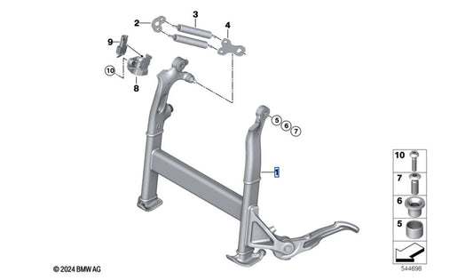 Caballete central OEM 46521633821 para motos BMW R1300GS (KA1) desde 05/2022. Original BMW Motorrad.