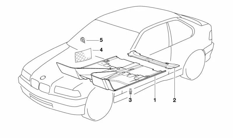 Revestimiento inferior delantero OEM 51478146817 para BMW E36. Original BMW.