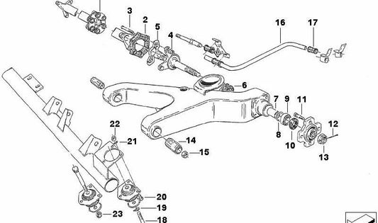 OEM rear stabilizer bar 33553055751 for BMW E81, E87, E88, E90, E91, E92, E93. Original BMW.