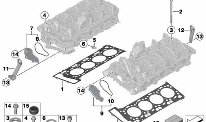 Juego de juntas de culata sin amianto OEM 11122159374 para BMW F10, F06, F12, F13, E70, E71 {todos los modelos M5 y M6 compatibles}. Original BMW.