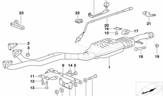 Abgasanlage -Unterstützung für BMW E36 (OEM 18311728250). Original BMW.