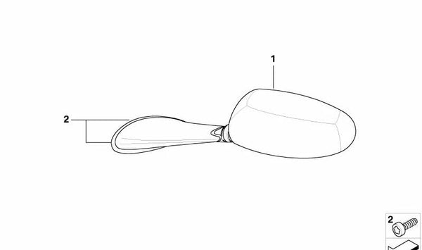 Espejo retrovisor izquierdo OEM 51167685047 para motos BMW K1200GT (2005-2008), K1300GT (2008-2010). Original BMW Motorrad.