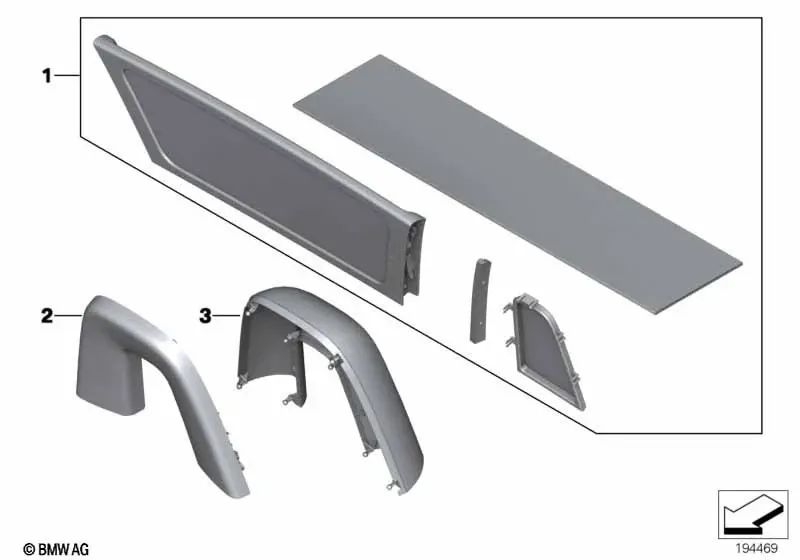Capa de proteção frontal esquerda para BMW Z4 E89 (OEM 51439128411). BMW original