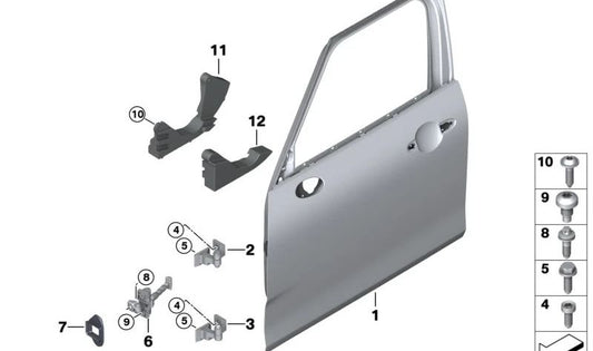 Crashpad puerta exterior izquierda OEM 51717407813 para MINI Clubman F54 (2014-2019) y F54 LCI (2018-2024). Original MINI.